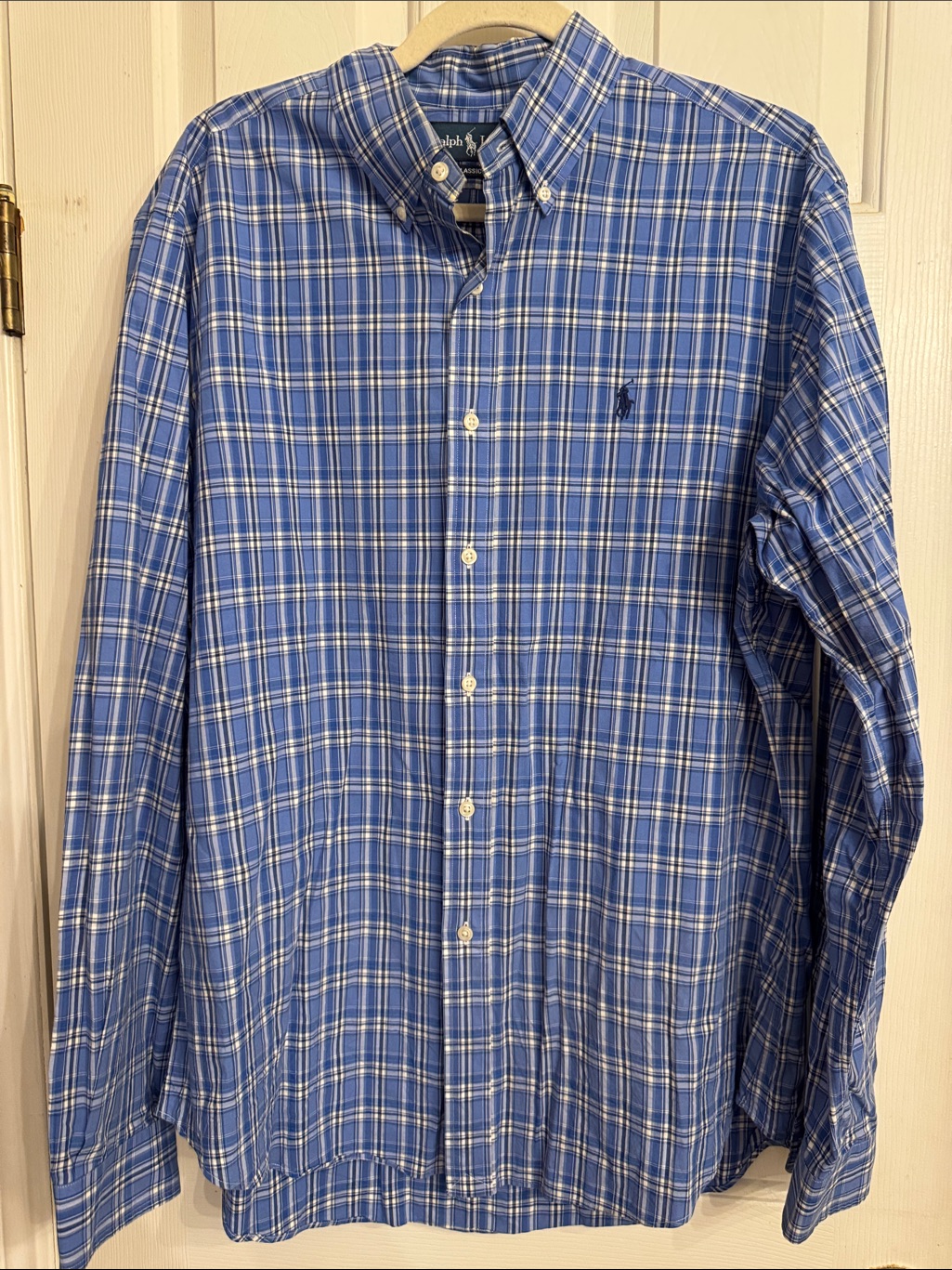Polo By Ralph Lauren Blue And White Plaid Button-Down Shirt